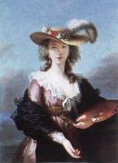 Elisabeth Louise Viegg-Le Brun self portrait in a straw hat USA oil painting artist